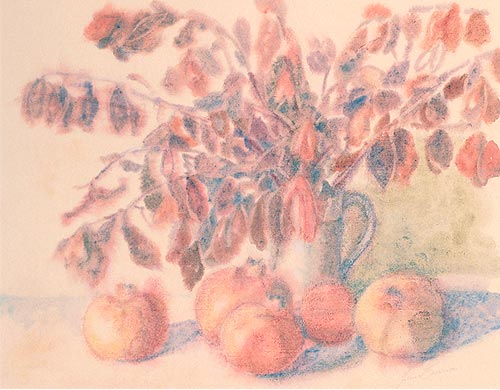 Acquarello Fiori Melograni